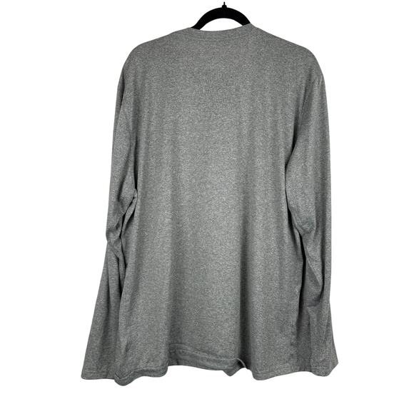 Nike The Nike Tee Dri-Fit Sweat-Wicking Gray Long Sleeve Crew Neck Tee Shirt-XXL - Picture 3 of 5